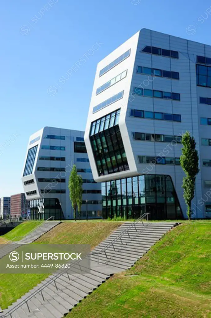 Modern office buildings at the Oostelijke Handelskade, Rietlandpark, Amsterdam, the Netherlands, Europe