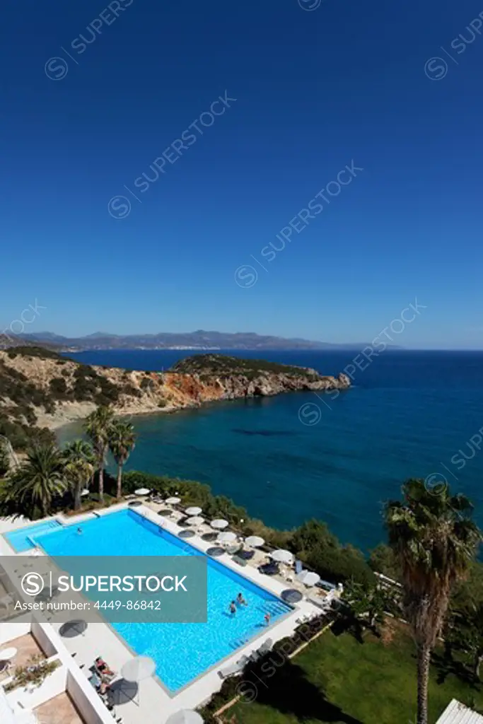 Swimming pool, Hotel, Mirabello Bay, Crete, Greece