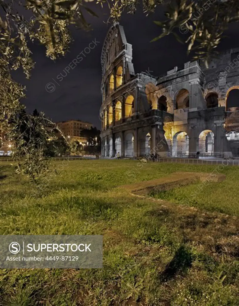 Colosseum at night, Roma, Latium, Italy