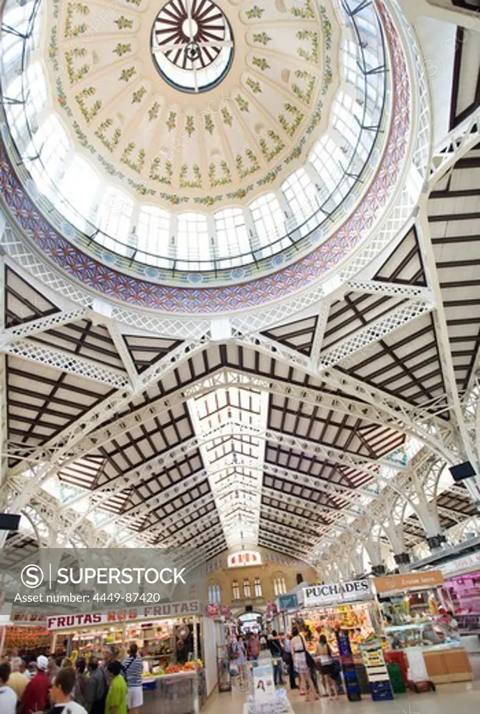 Interior of the Mercado Central, central market, Valencia, Spain