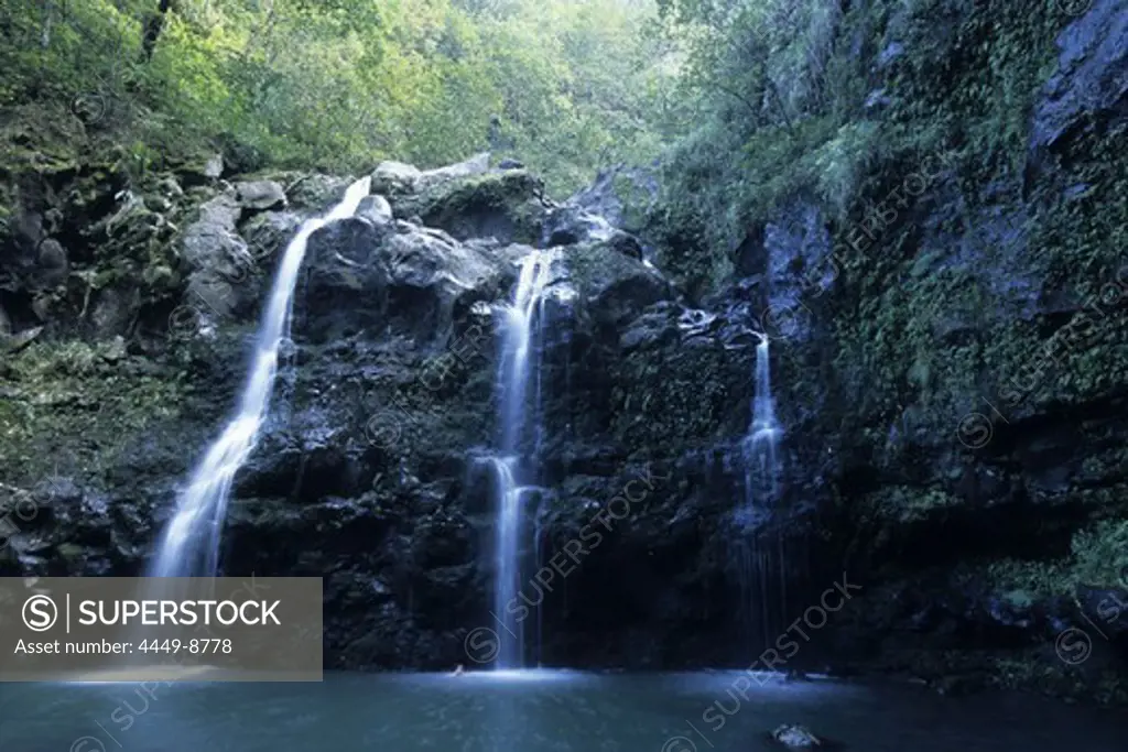 Waterfall Swimming, Road to Hana, Maui, Hawaii, USA
