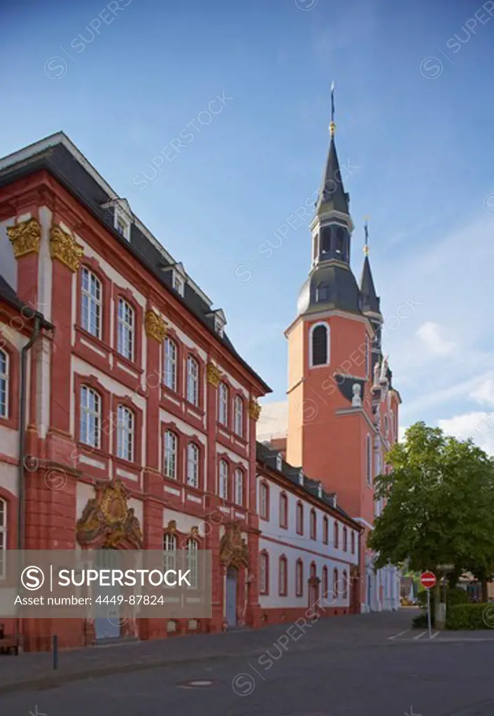 Building of Benedictines' abbey at Pruem, Founded in 721, Eifel, Rhineland-Palatinate, Germany, Europe