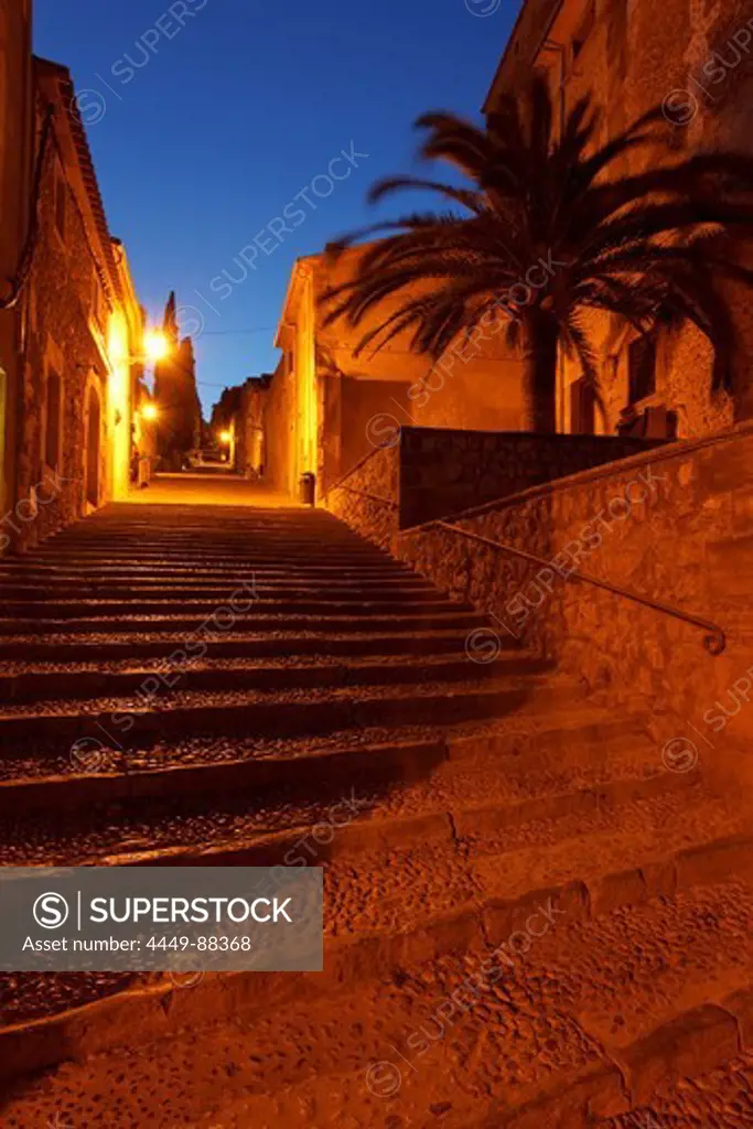 El Calvari, Calvary, Via Crucis, stair with 365 steps, Pollenca, Mallorca, Balearic Islands, Spain, Europe