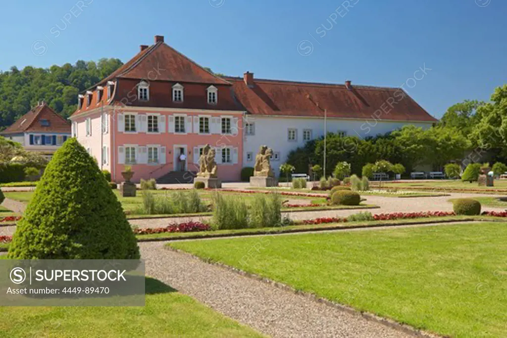 House and garden at Schwarzenacker Roman open air museum, Homburg-Schwarzenacker, Saarland, Germany, Europe
