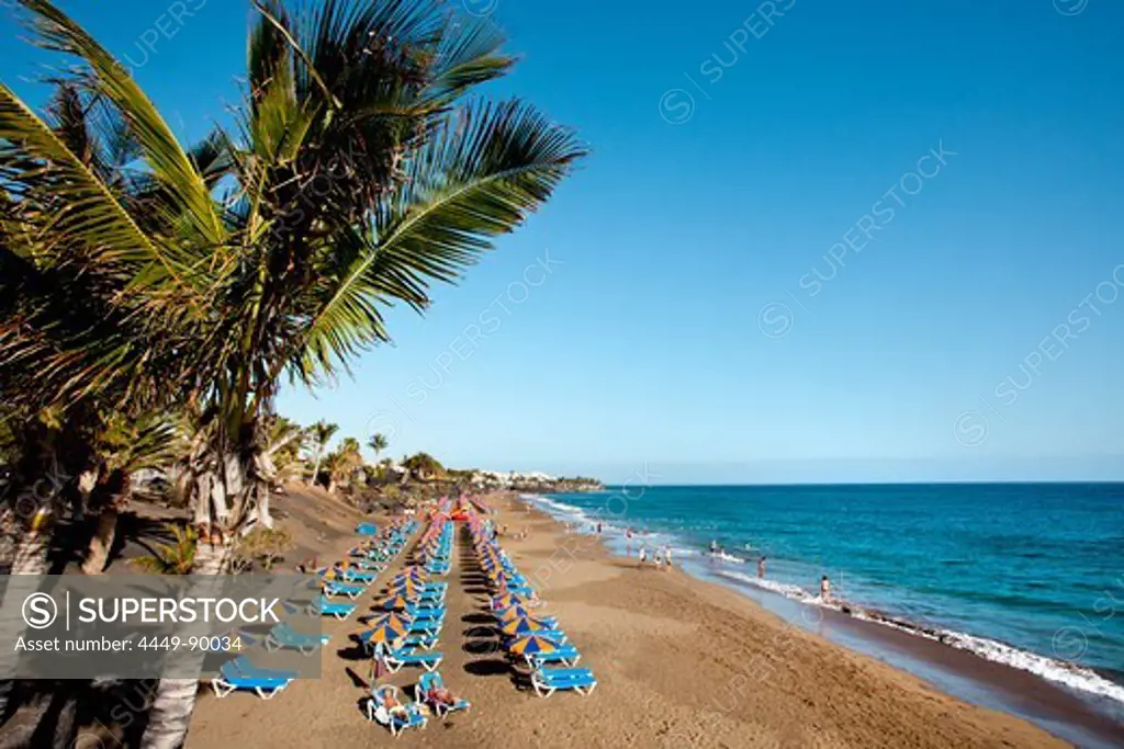 Beach Playa Blanca, Puerto del Carmen, Lanzarote, Canary Islands, Spain, Europe