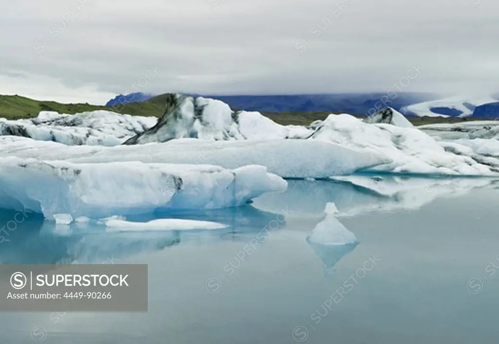 Jokulsarlon, ice on the glacial lagoon, southeast Iceland, Scandinavia, Europe