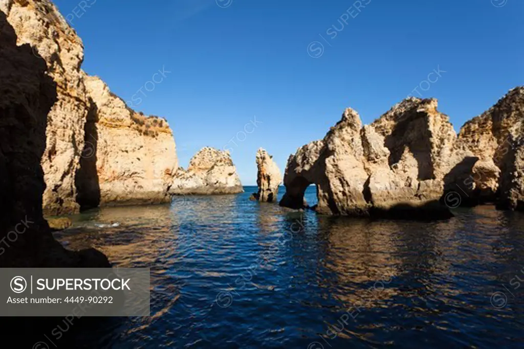 Rocks of the Algarve, Ponte de Piedade, Atlantic Coast, Portugal, Europe