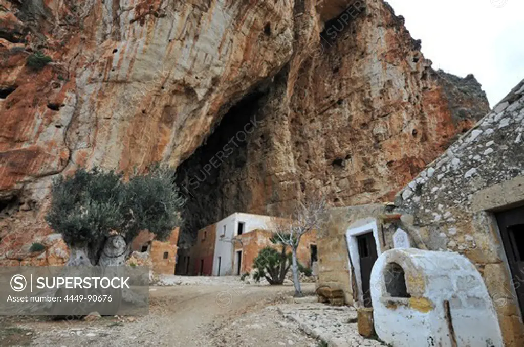 Grotto Mangiapane at monte Cofano, Monte Cofano, Trapani, Sicily, Italy