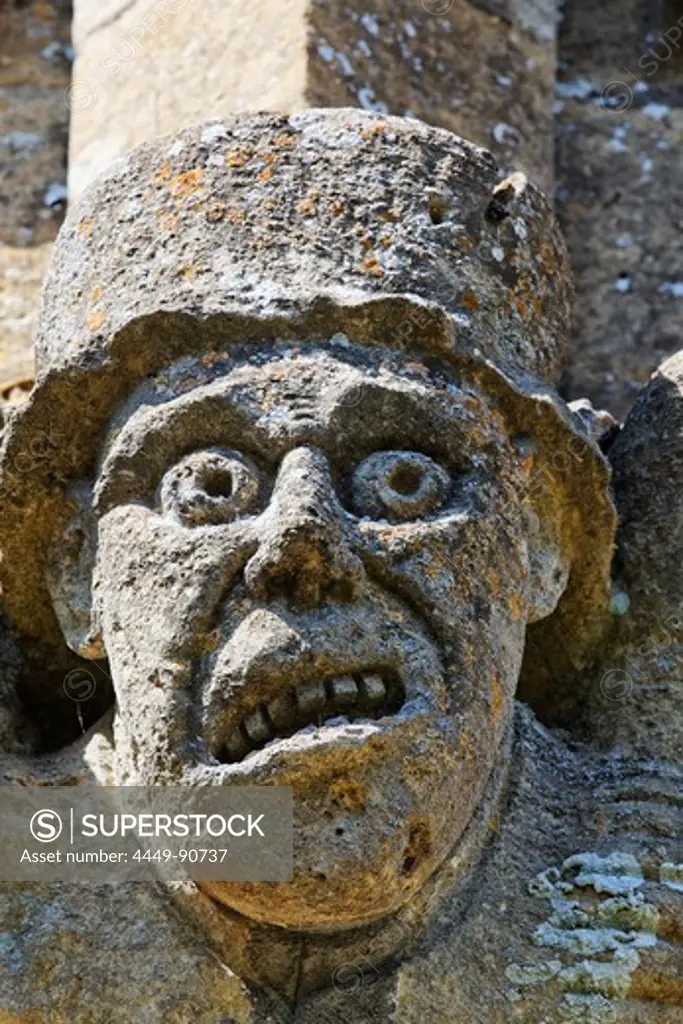 Gargoyle of St. Peter's church, Winchcombe, Gloucestershire, Cotswolds, England, Great Britain, Europe