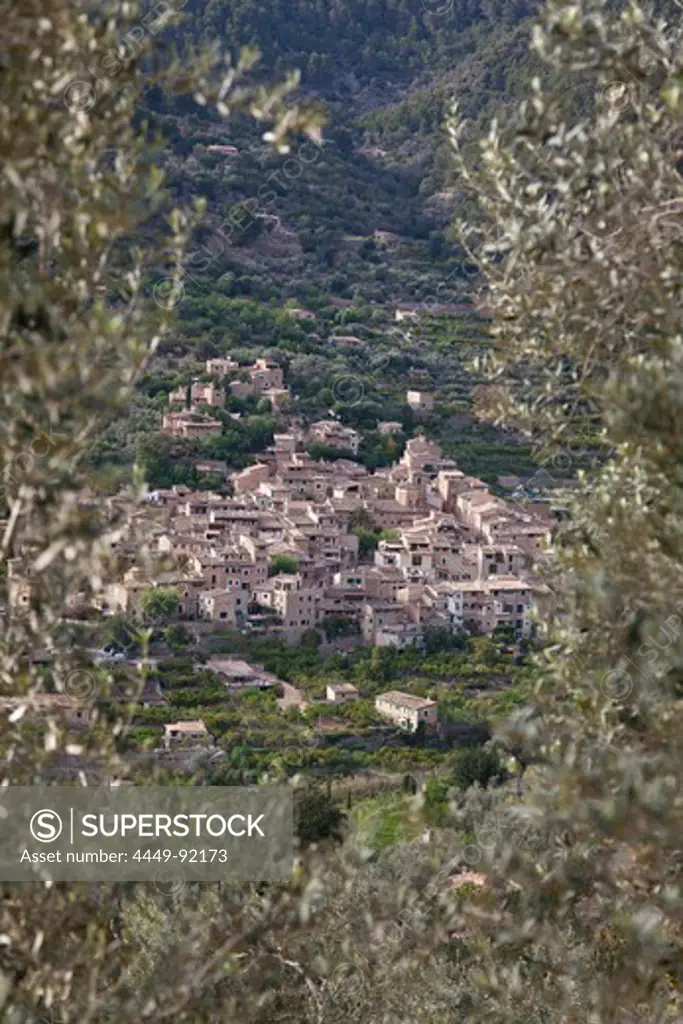 Most beautiful village in Spain, Fornalutx, valley of oranges, olive trees, Fornalutx, Serra de Tramuntana, UNESCO World Nature Site, Mallorca, Spain