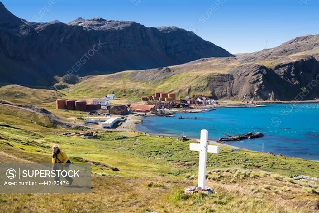 Former whaler station Grytviken, King Edward Cove, South Georgia, South Sandwich Islands, British overseas territory, Subantarctic, Antarctica