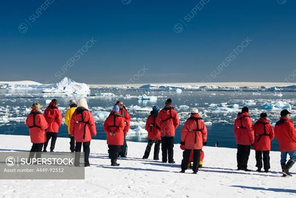 Tourists at Prospect Point, Antarctic Peninsula, Antarctica