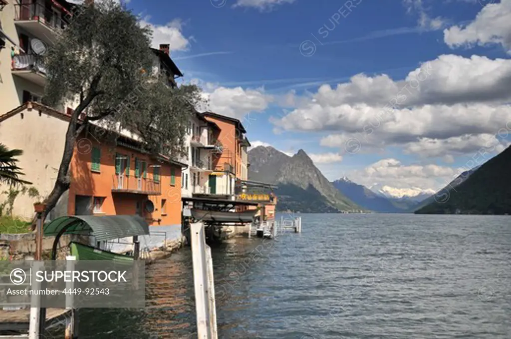 Gandria at lake Lugano (north bank), Ticino, Switzerland