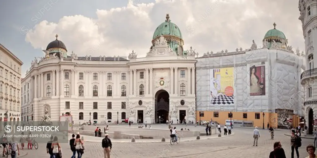 View of Alte Hofburg at square Michaelerplatz, Vienna, Austria, Europe