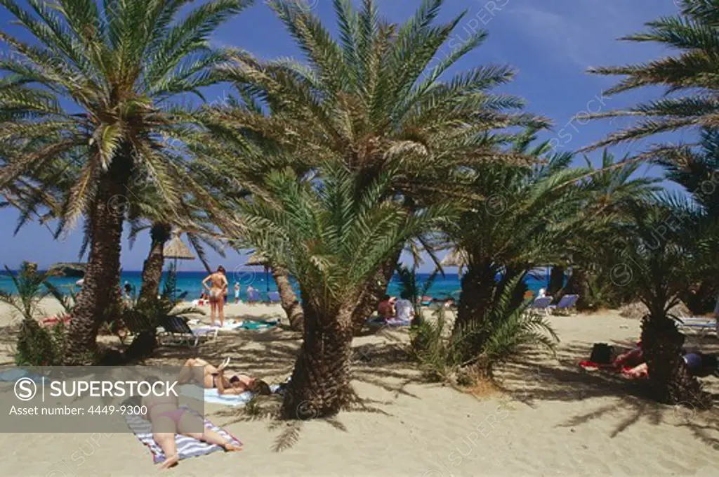 On the beach of Vai, Vai Finikodasos, Crete, Greece