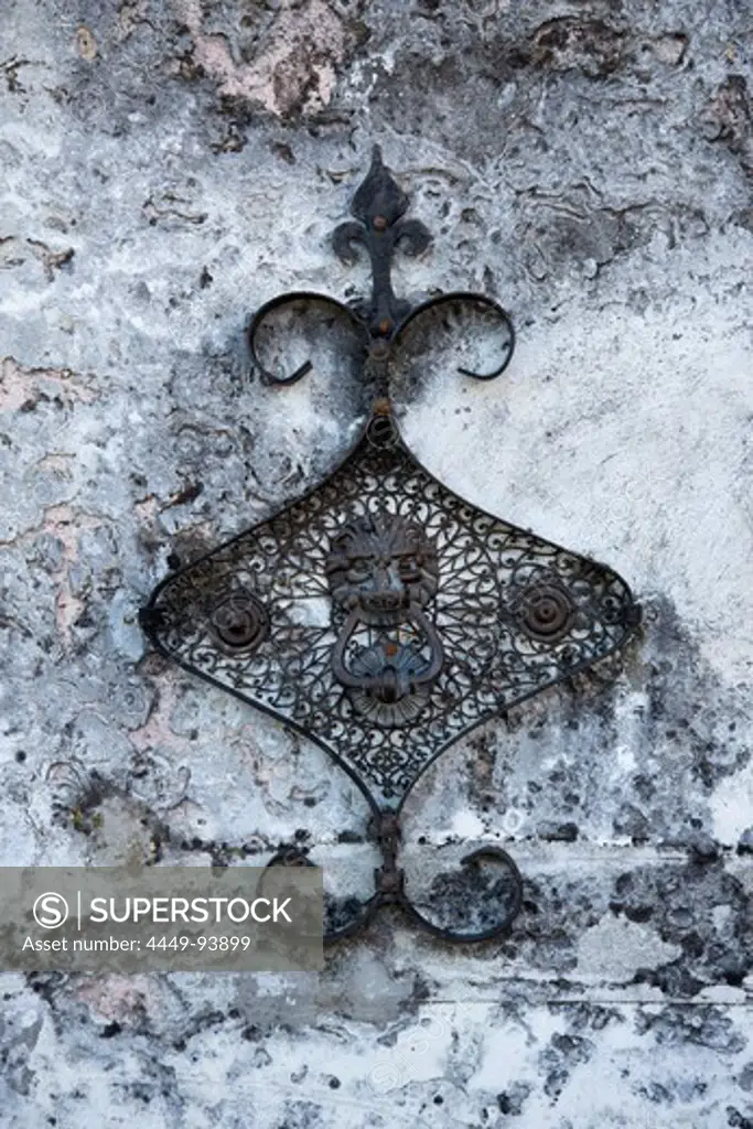 Detail on a church wall, Casier, Veneto, Italy, Europe