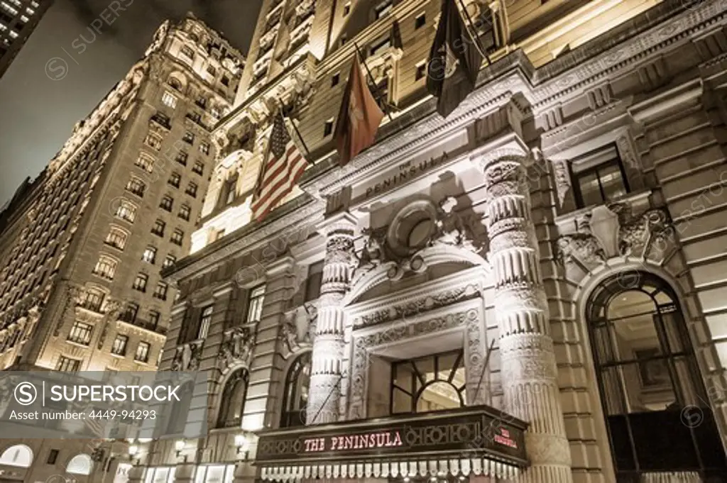 Hotel Peninsula, The Gotham, architectural bureau Hiss und Weekes, Fith Avenue, Manhattan, New York, USA