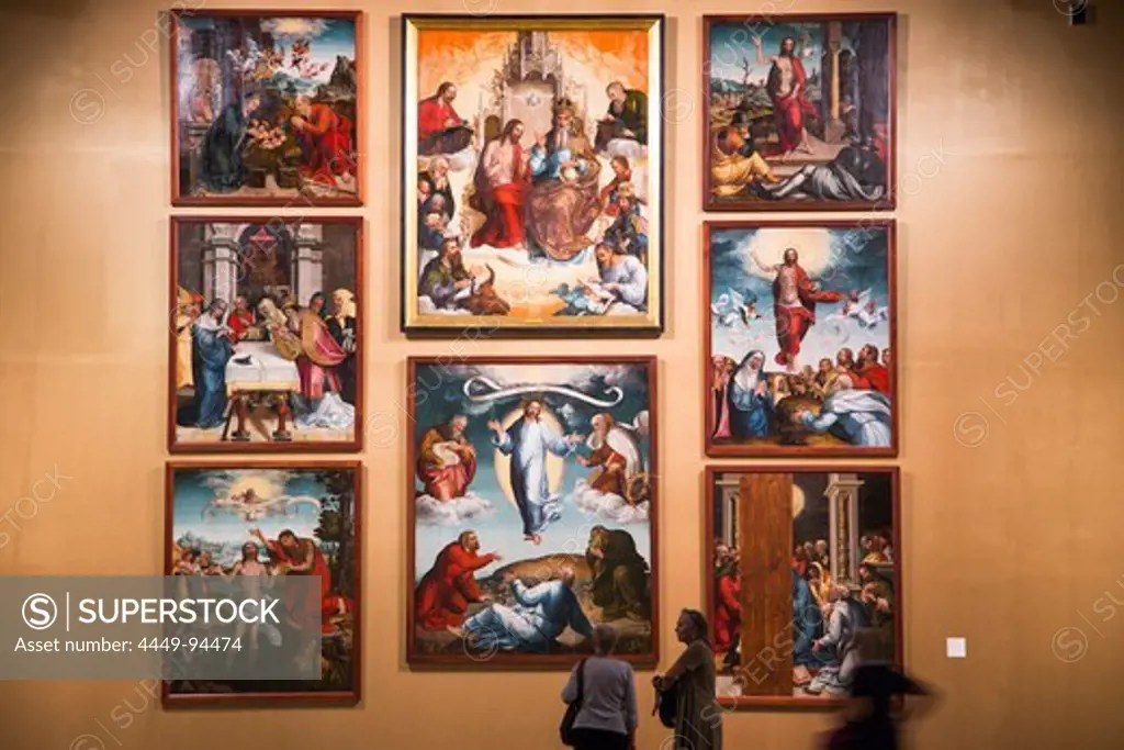 Retable of the Holy Trinity Monastery by Garcia Fernandes (1537) on display at Museo Nacional de Arte Antiguo, National Museum of Ancient Art, in Lapa district, Lisbon, Lisboa, Portugal