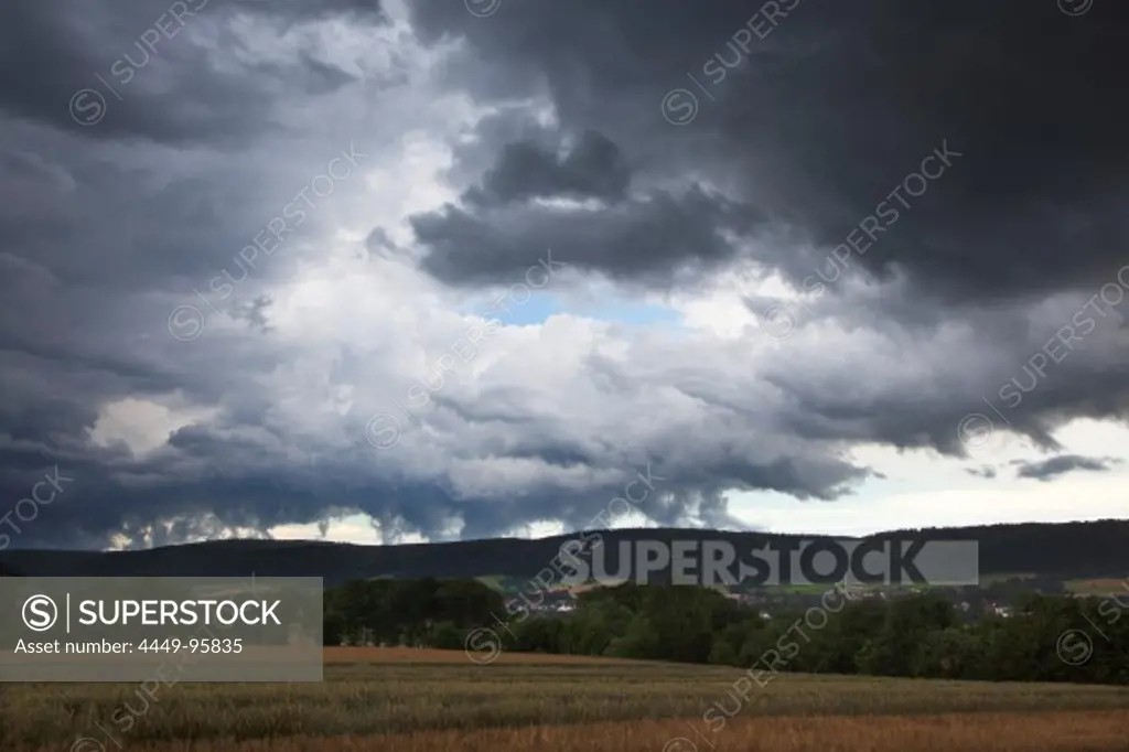 Thunderclouds over the Weser Hills, Lower Saxony, Germany