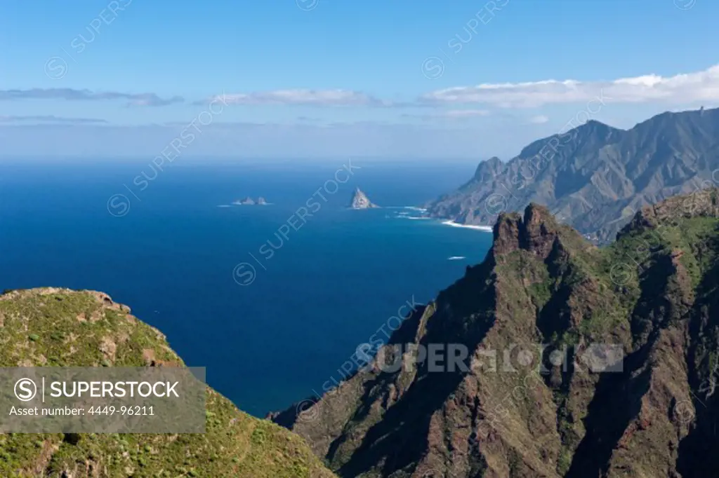Cliff Coast at northern Anaga Mountains, Tenerife, Canary Islands, Spain