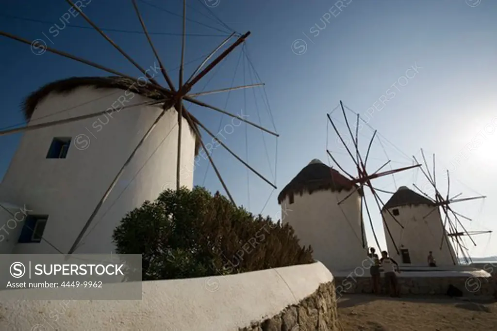 Famous traditional windmills, Mykonos-Town, Mykonos, Greece