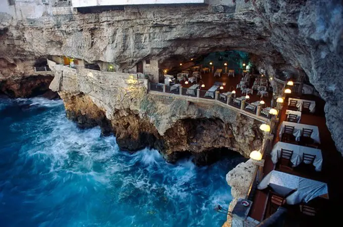 Restaurant Grotta, Palazzese, Polignano a Mare, Puglia, Italy