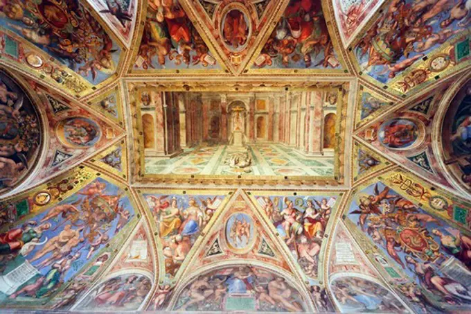 Arches of Sala di Costantino, Stanze di Raffaello, Vatican Museums, Vatican City, Rome, Italy
