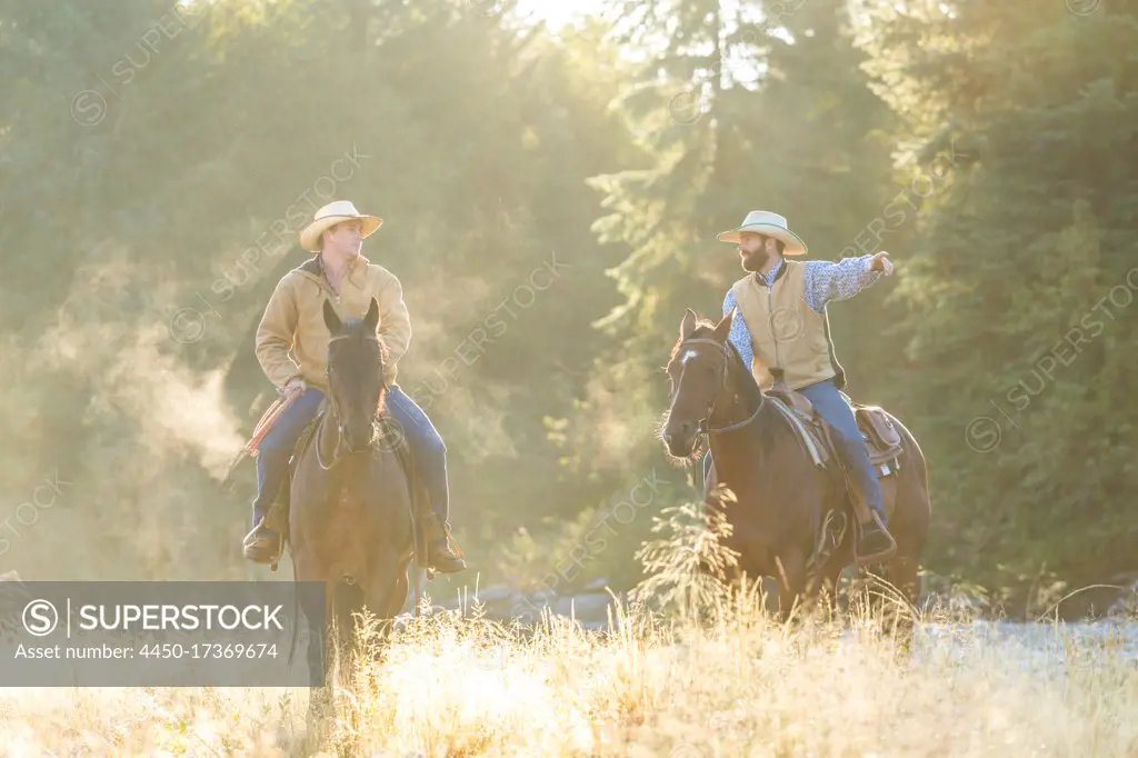 Cowboys & horses, British Colombia, Canada.