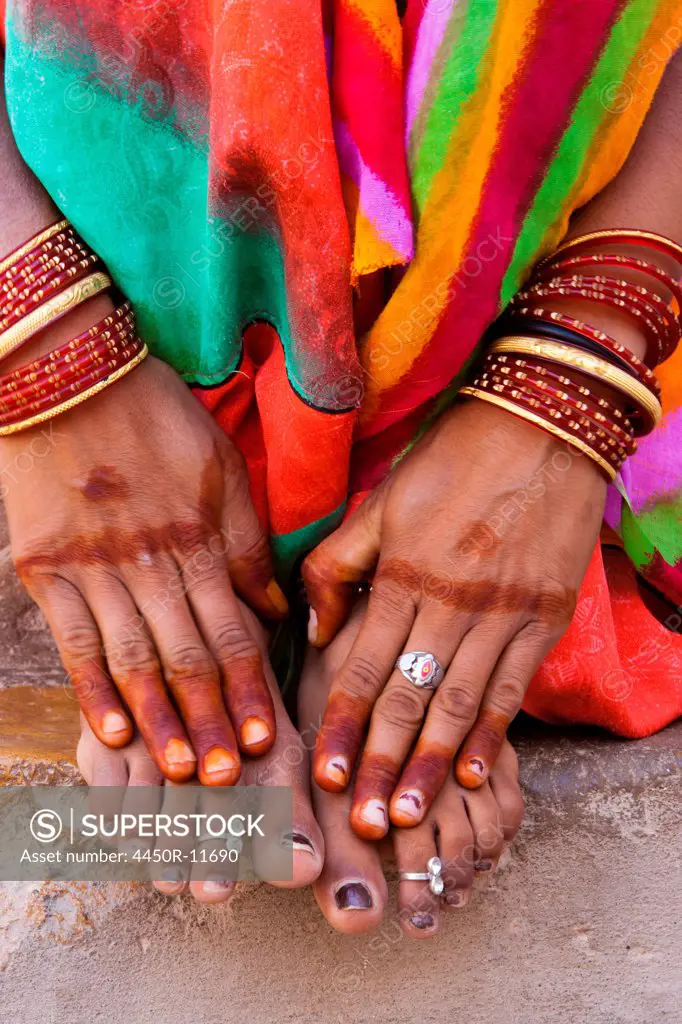Henna hands, Rajasthan, India Jaipur, Rajasthan, India