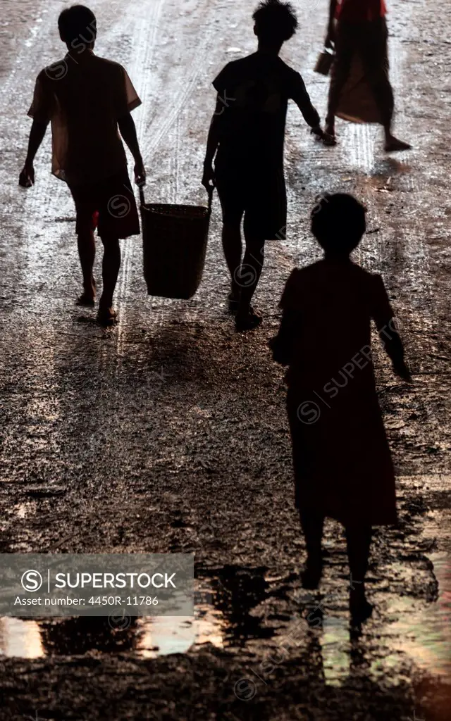 Children in the streets of Yangon, Myanmar Yangon, Myanmar