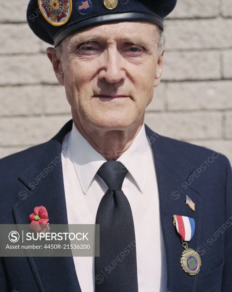 Portrait of elderly Korean War veteran