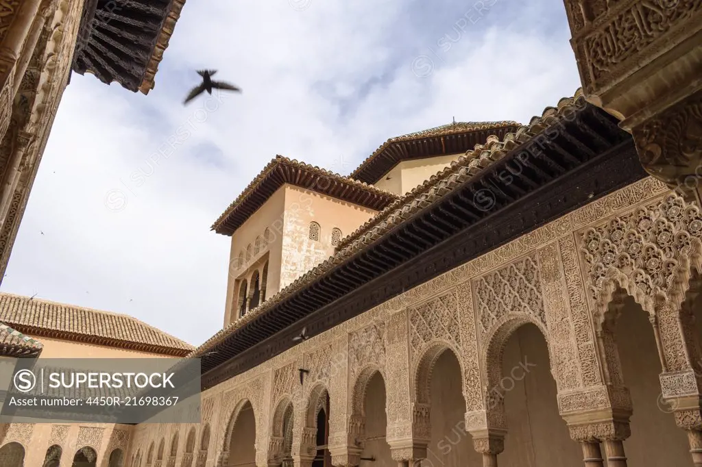 Exterior view, Alhambra palace, Granada, Andalusia, Spain.