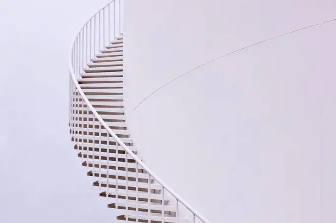 Winding silo stairs