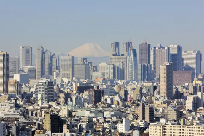 Shinjuku Skyline with Mt Fuji