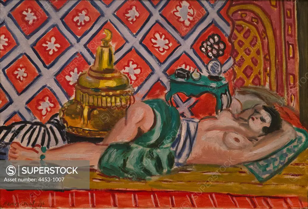 Henri Matisse; French; 1869-1954; Reclining Odalisque; 1926; Oil on canvas.