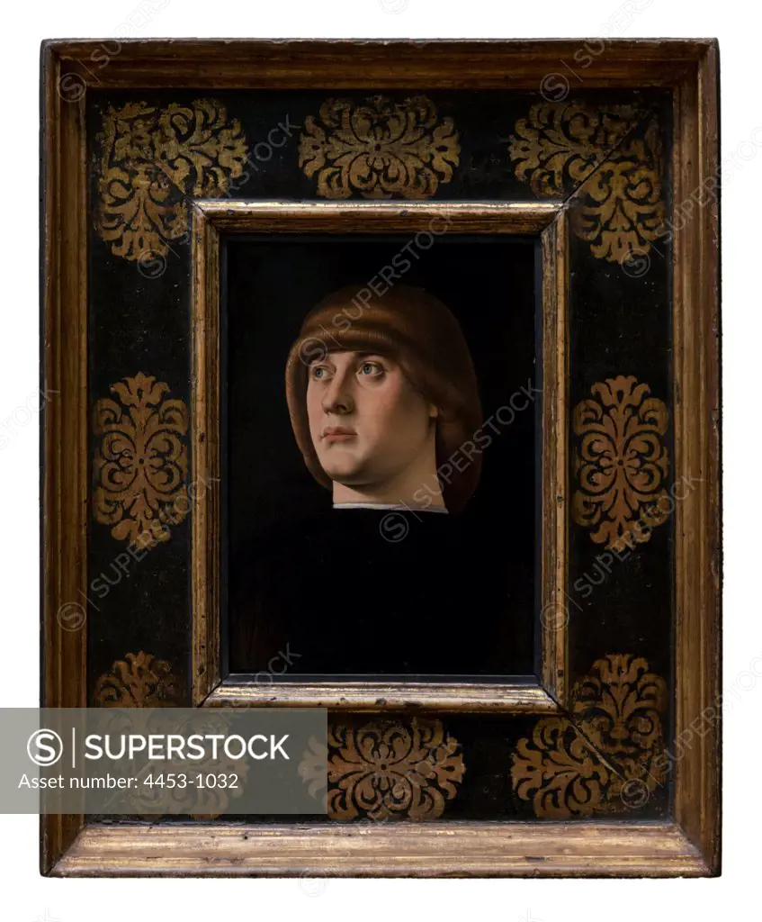 Jacometto (Jacometto Veneziano); Italian; active Venice 1472 - 1498; Portrait of a Young Man; Oil on wood.