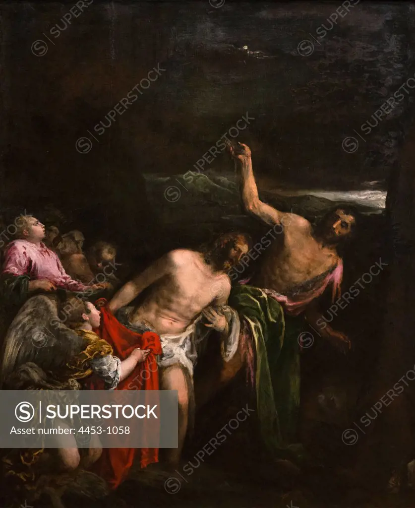 Jacopo Bassano (Jacopo da Ponte); Italian; Bassano del Grappa ca. 1510-1592 Bassano; del Grappa; The Baptism of Christ; Oil on canvas.