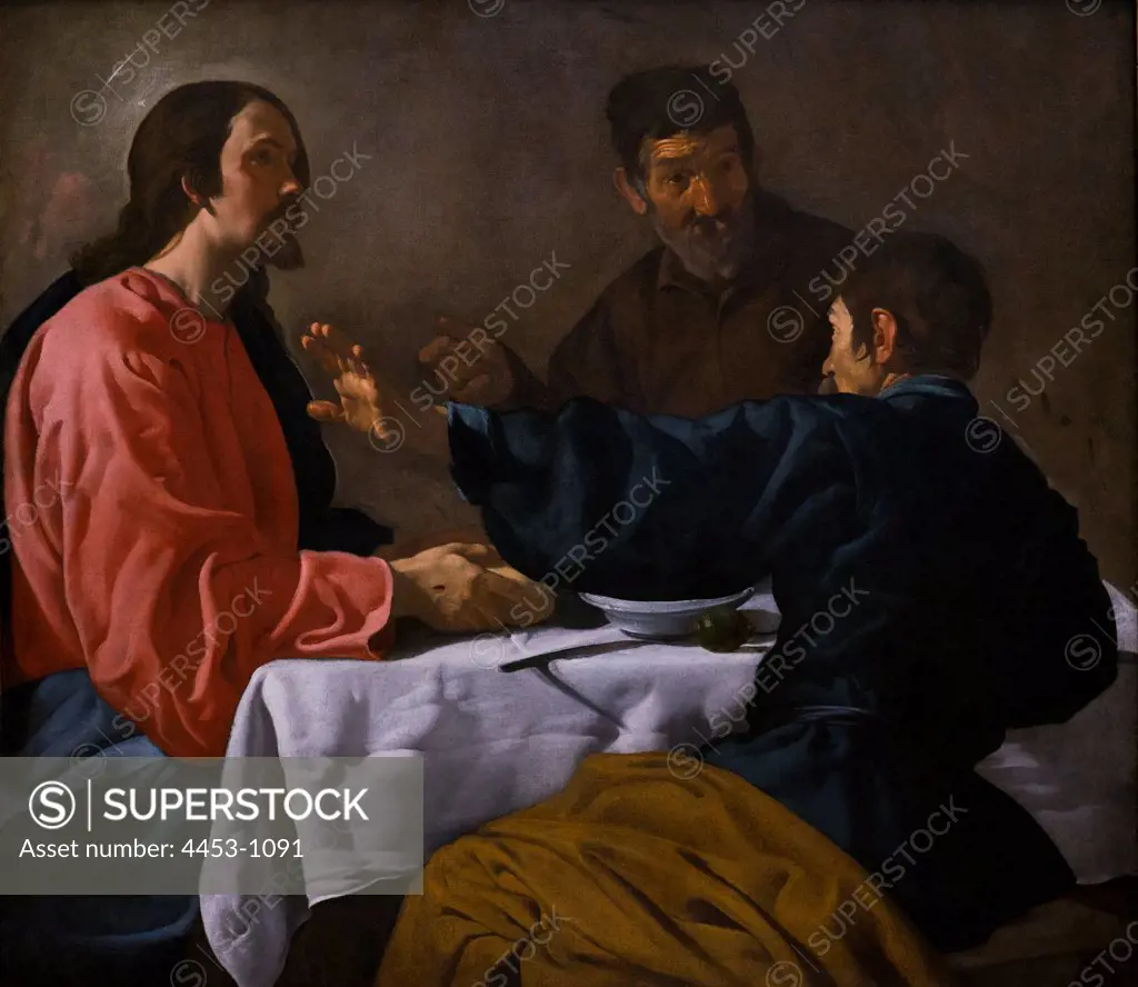 Supper at Emmaus by Diego Rodriguez de Silva y Velazquez known as Velazquez (Seville 1599-1660 Madrid) Oil on canvas.