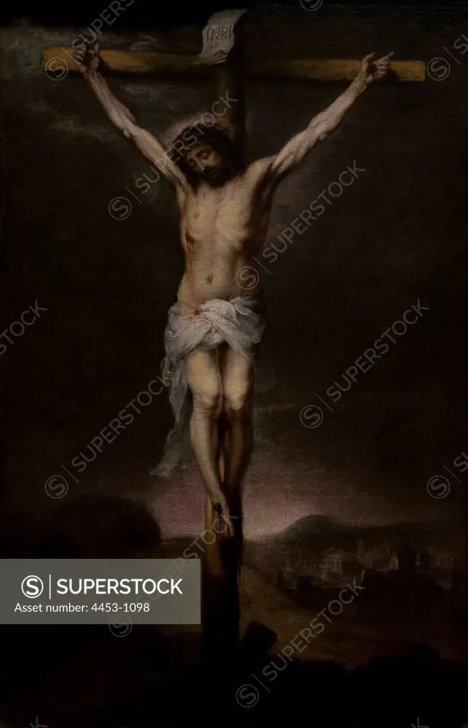 Crucifixion by Bartolome Esteban Murillo (Seville 1617-1682 Seville) Oil on canvas.