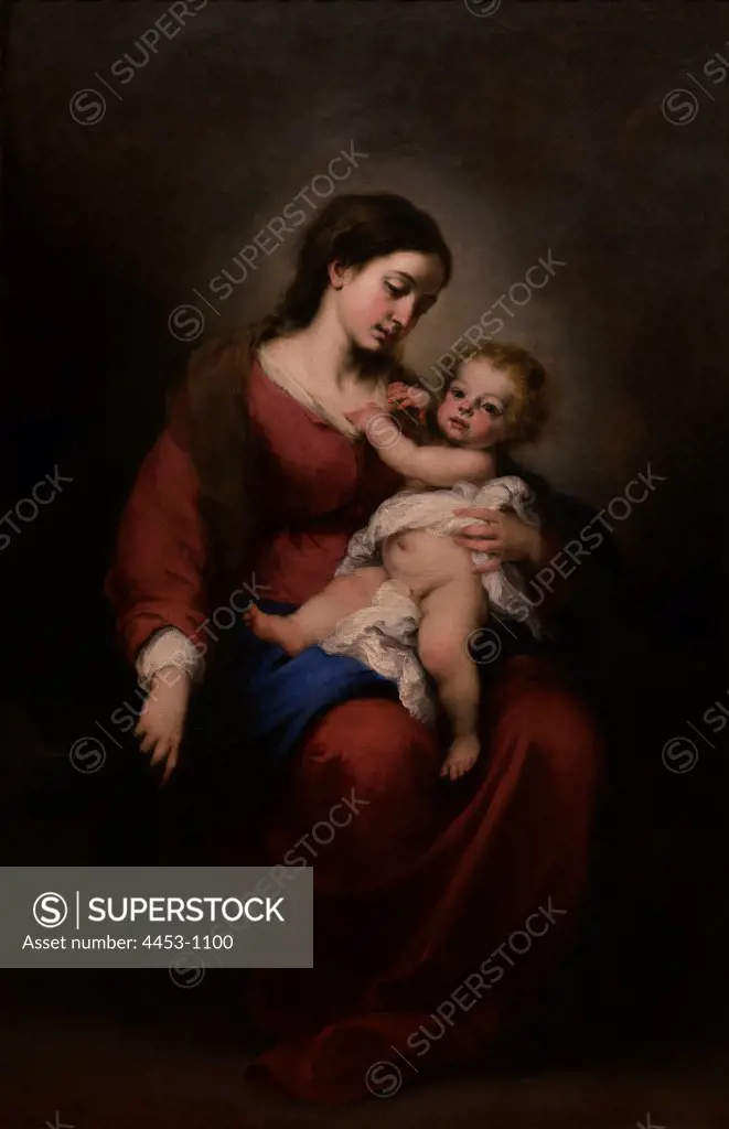 Virgin and Child by Bartolome Esteban Murillo (Seville 1617-1682 Seville) Oil on canvas.