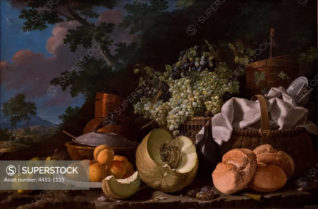 Afternoon Meal (La Merienda) by Luis Egidio Melendez or Menendez (Naples 1716-1780 Madrid) Oil on canvas.