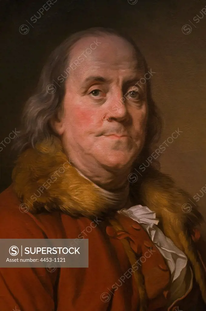 Joseph Siffred Duplessis, French, Carpentras 1725-1802 Versailles, Benjamin Franklin (1706-1790), 1778, Oil on canvas.