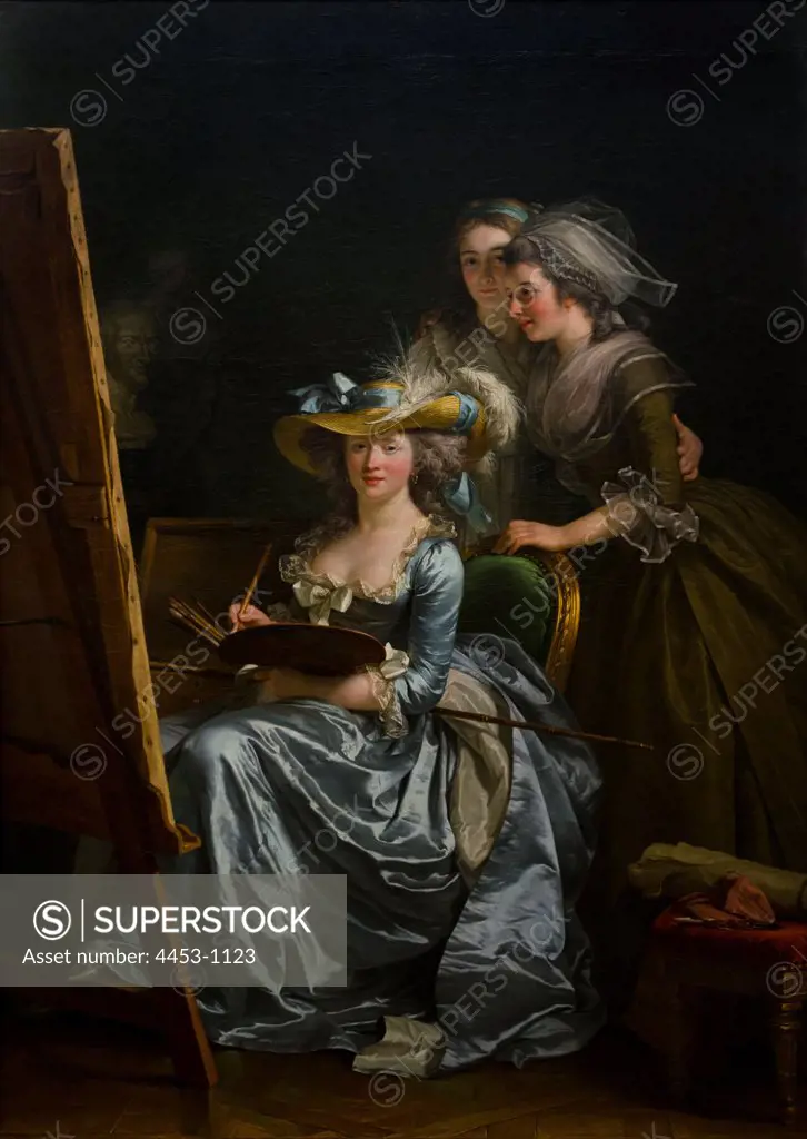 Adelaide Labille-Guiard; French; Paris 1749-1803 Paris; Self-Portrait with Two Pupils; Marie Gabrielle; Capet (1761-1818) and Marie Marguerite; Carreaux de Rosemond (died 1788); 1785; Oil on canvas.