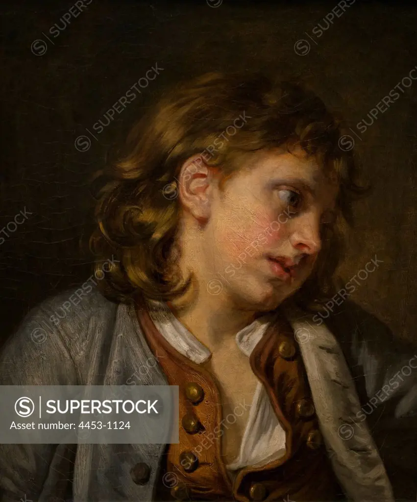Jean Baptiste Greuze; French; Tournus 1725-1805 Paris; Head of a Young Boy; 1763; Oil on canvas.