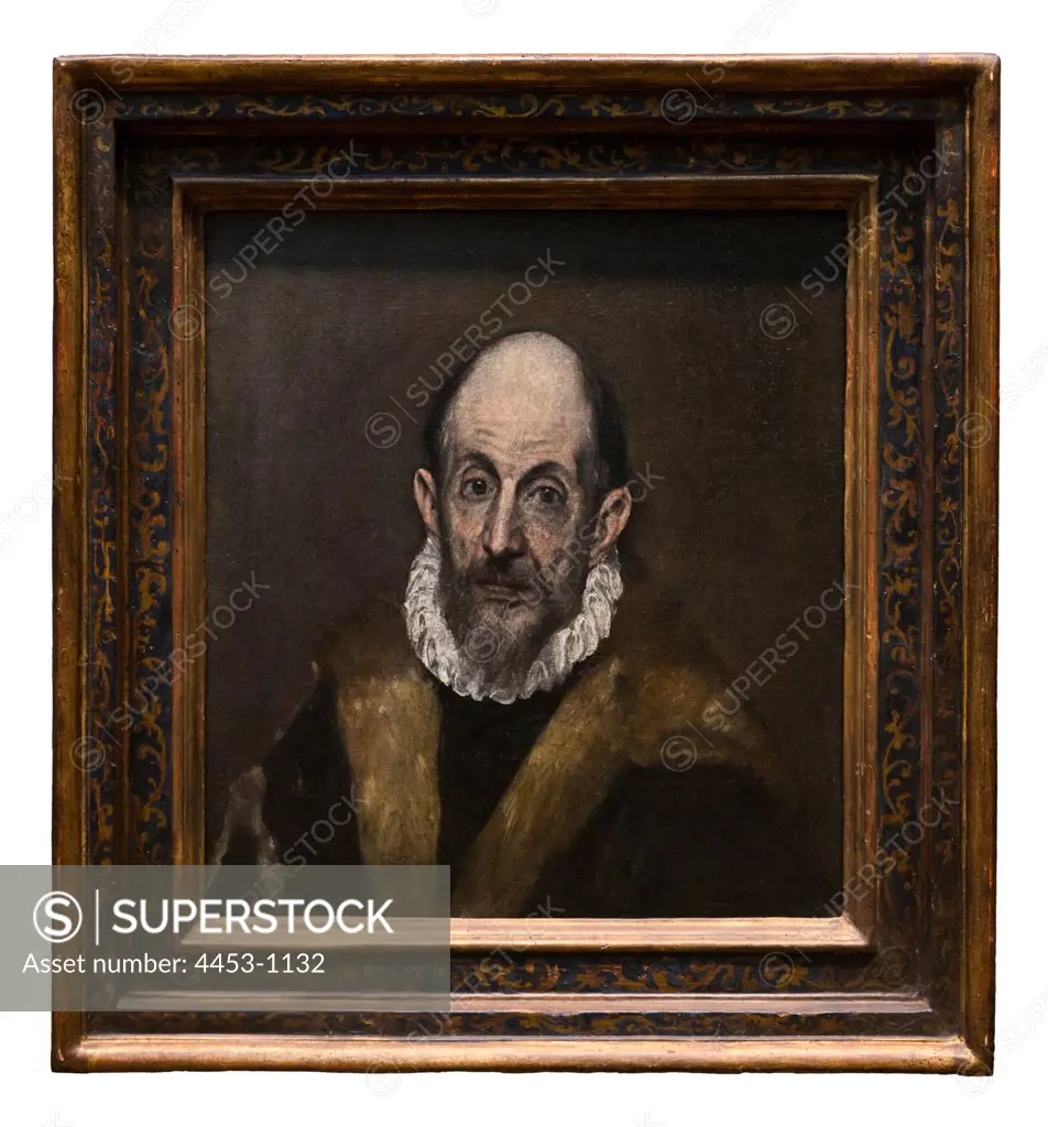 El Greco (Domenikos Theotokopoulos); Greek; Iraklion (Candia) 1541-1614 Toledo; Portrait of a Man; ca. 1590-1600; Oil on canvas.