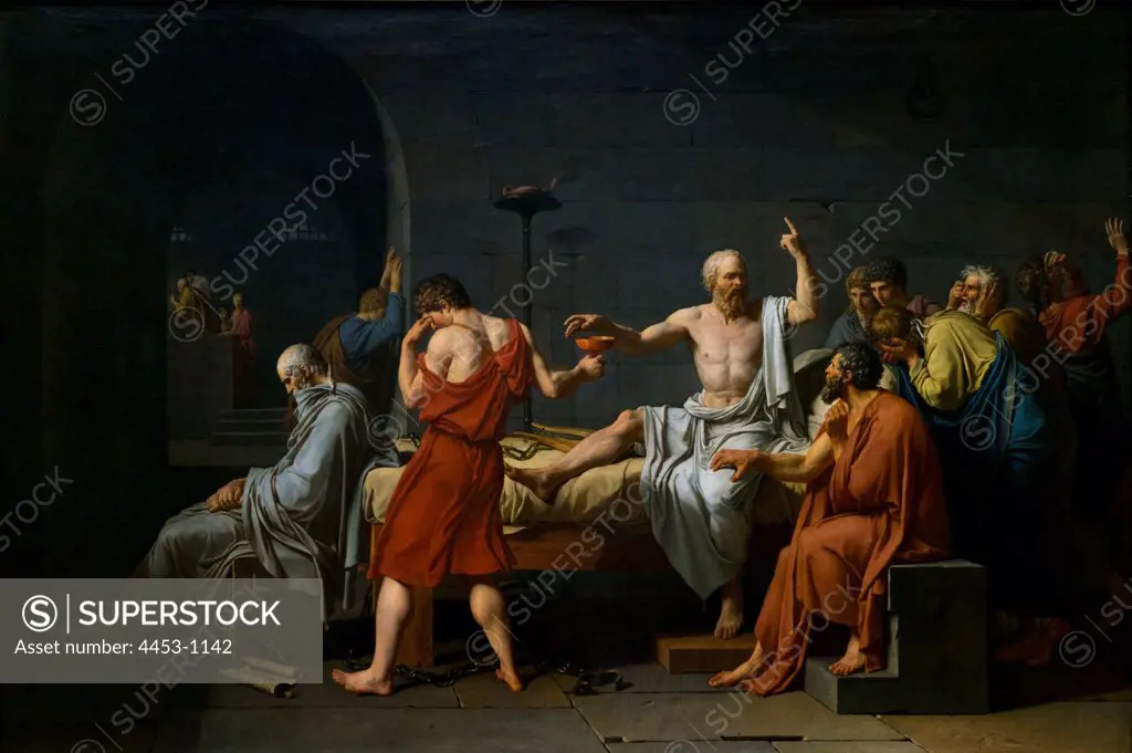 Jacques-Louis David; French; Paris 1748-1825 Brussels; The Death of Socrates; 1787 ; Oil on canvas.
