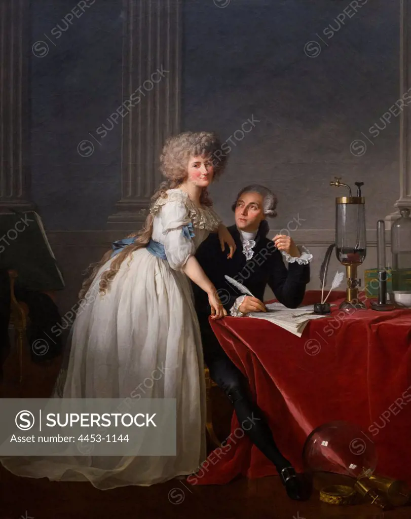 Antoine-Laurent Lavoisier (1743-1794) and His Wife (Marie-Anne-Pierrette Paulze; 1758-1836); 1788; Oil on canvas.
