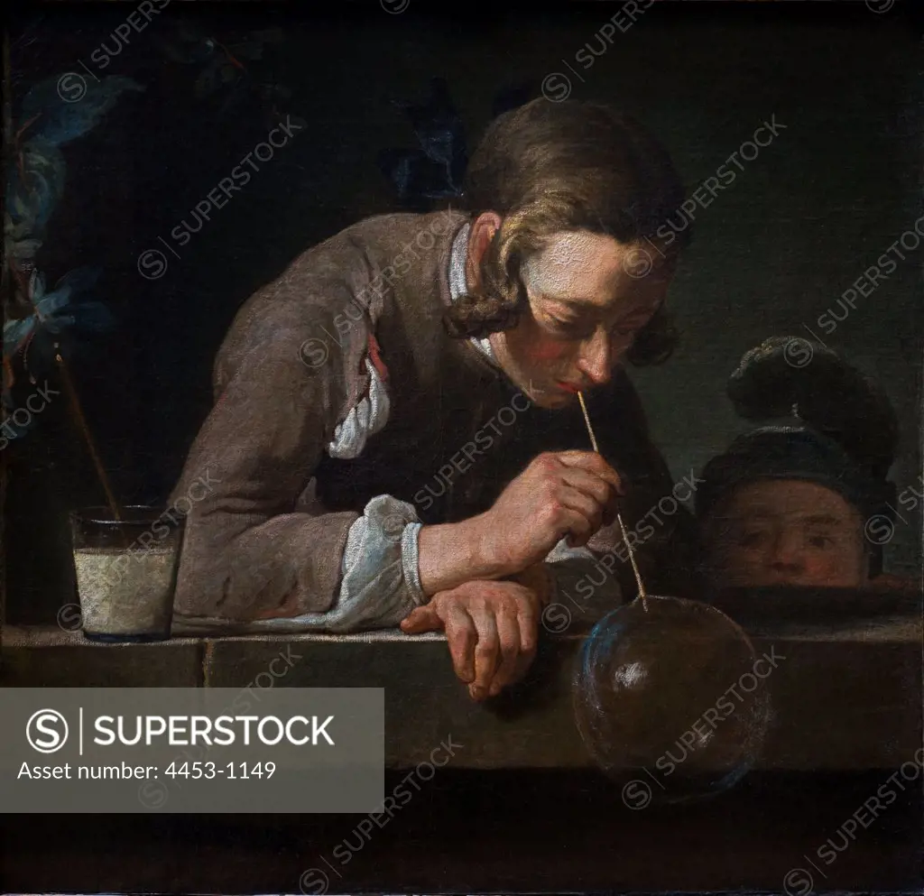 Jean Simeon Chardin; French; Paris 1699-1779 Paris; Soap Bubbles; ca.1733-34; Oil on canvas.