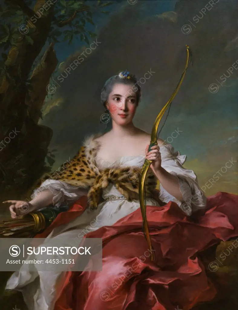 Jean Marc Nattier; French; Paris 1685-1766 Paris; Madame de Maison-Rouge as Diana; 1756; Oil on canvas.