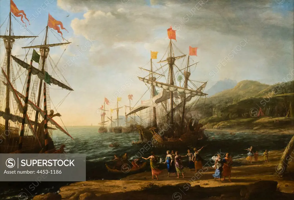 Claude Lorrain (Claude Gellee); French; Chamagne 1604/5 -1682 Rome; The Trojan Women Setting Fire to Their Fleet; ca.1643; Oil on canvas.